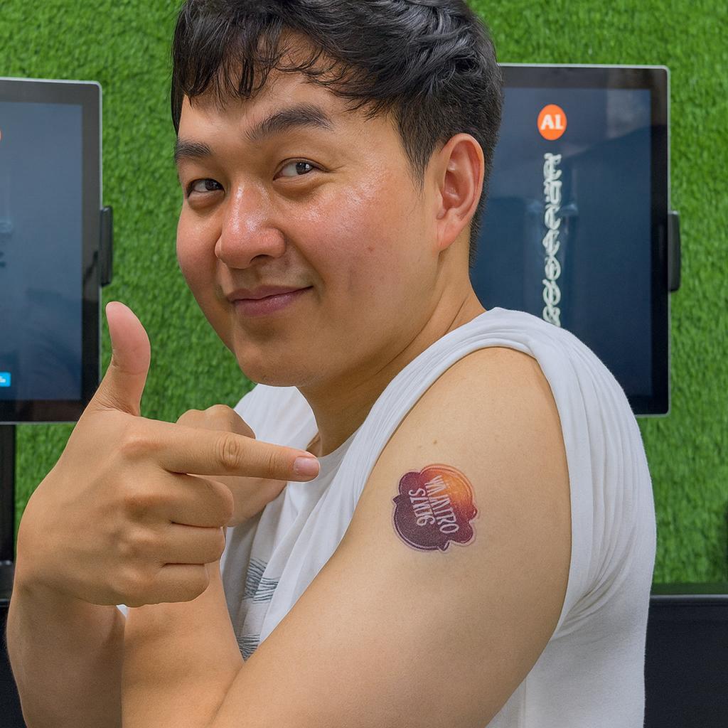 Guests creating their own AI Tattoos at exhibition in Dubai